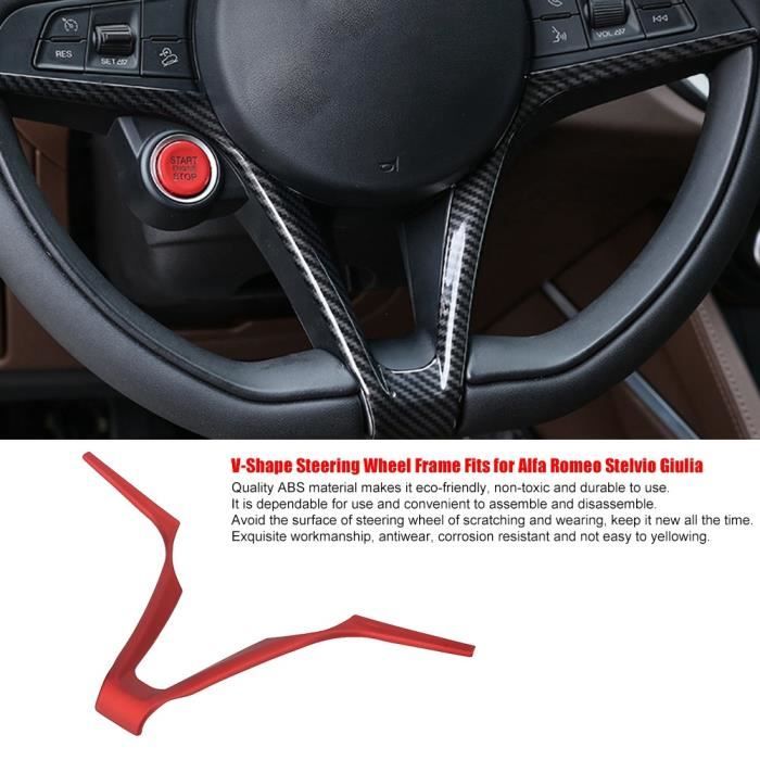 Cadre De Volant Décoratif Pour Alfa Romeo Giulia/Stelvio - ABS Noir Ou Rouge, Couvre-rayures