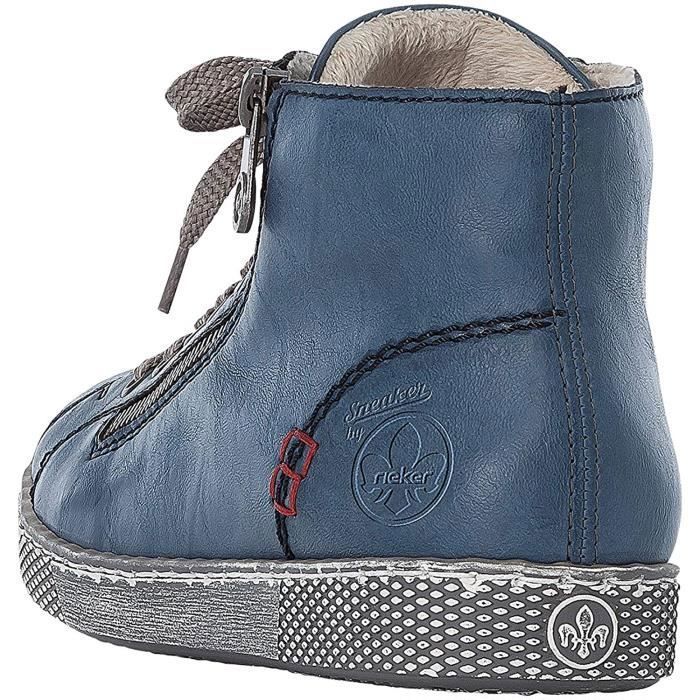 Bottines Femme Rieker Modèle à Lacets Couleur Bleu Royal