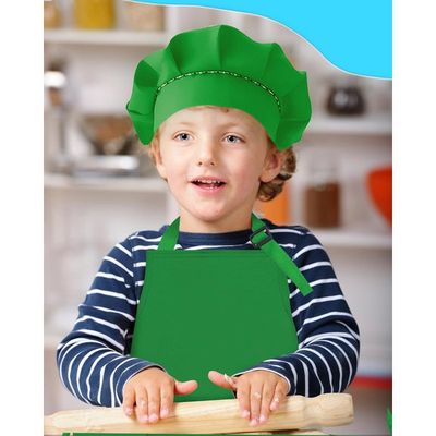Ensemble Tablier Et Toque De Chef Pour Enfant (Bleu) - Réglable, Pour Cuisine, Pâtisserie Et Peinture - 9