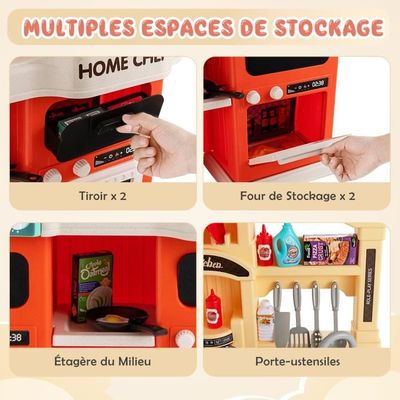 Jeux et Jouets Jeu d'imitation cuisine Kaidile G796A – 93 pièces avec simulateur de vapeur, sons, lumières et robinet d'eau fonctionnel au Togo - CoinAfrique Togo