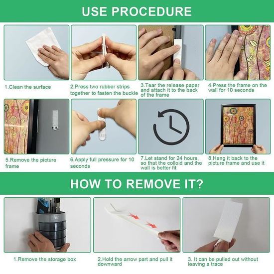 Ainiv Languettes Accroches Tableaux, Accroche Tableau Sans Percer