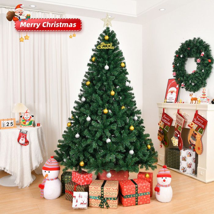 Sapin De Noël Artificiel 210 Cm - 1000 Branches PVC Réaliste, Support Métal - Décoration Fêtes Intérieur
