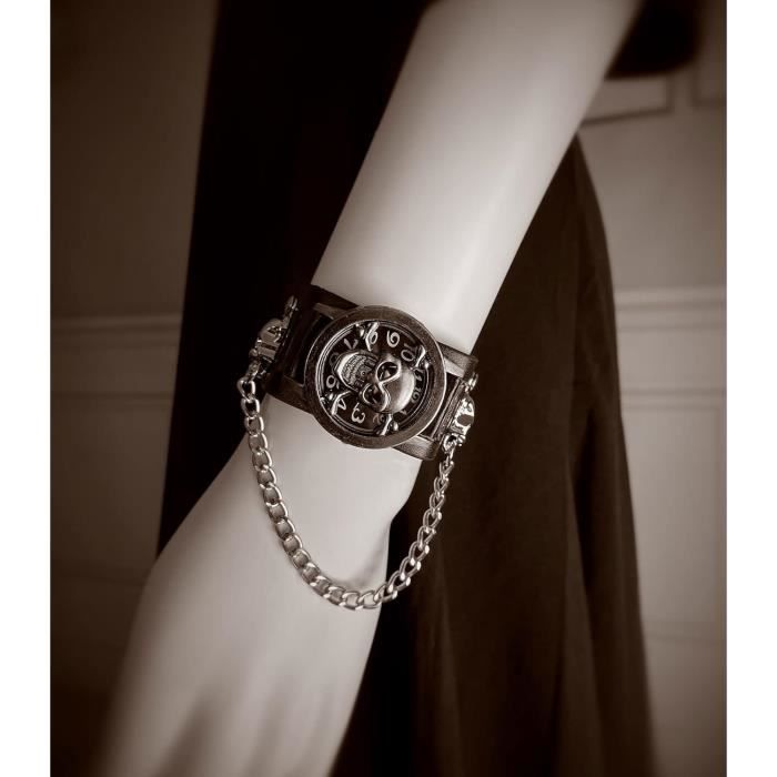 Montre avec tete outlet de mort femme