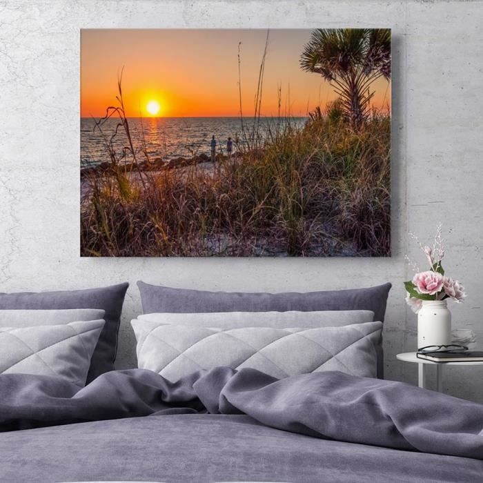 Tableau Décoration Murale Coucher de soleil sur la mer 60x40 cm ...