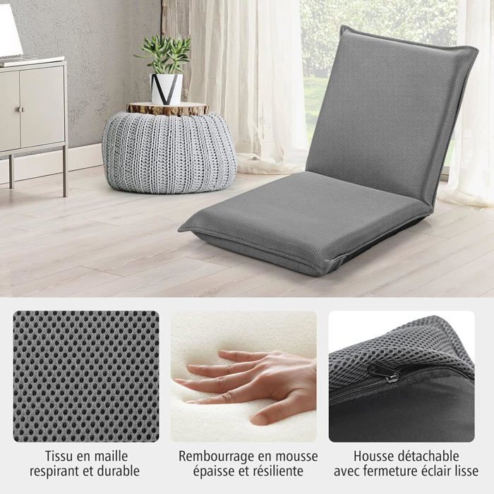 Yaheetech Fauteuil Paresseux Tatami Pliable Chaise de Sol Dossier Multiposition Fauteuil Bas Yaheetech Fauteuil Paresseux Tatami Pliable Chaise de Sol Dossier Multiposition Fauteuil Bas