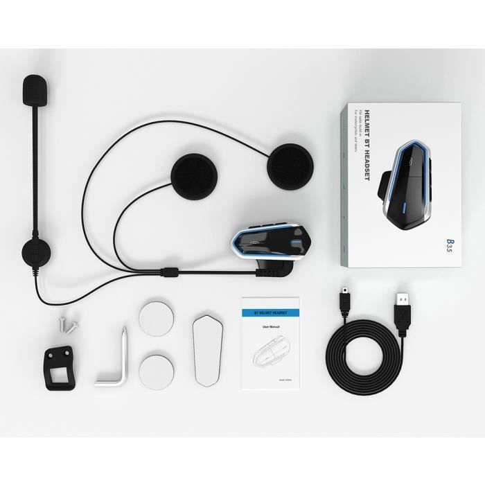 Intercom Moto Bluetooth 2pcs - Interphone pour Casque Moto Sans Fil - 1500m  Etanche IP65 - Contrôler des Appels - Cdiscount Auto