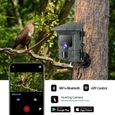 Caméra de chasse CAMPARK 4K / 30MP avec WIFI, Bluetooth, panneau solaire intégré et vision nocturne IR-3