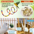 15 jouets à mâcher pour perroquet balançoire nid d'oiseau hamac perchoir cloche cage à oiseaux jouets pour petites perruche JP009-3