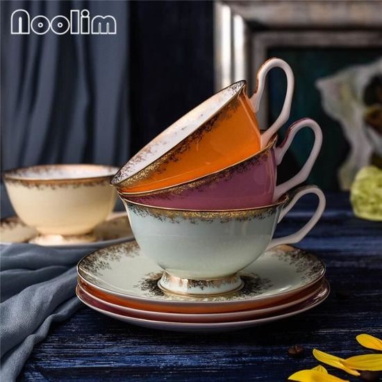Service à café avec soucoupes,Service de tasses à thé en porcelaine De style  européen, tasses et sous tasses à café en - Type C - Cdiscount Maison