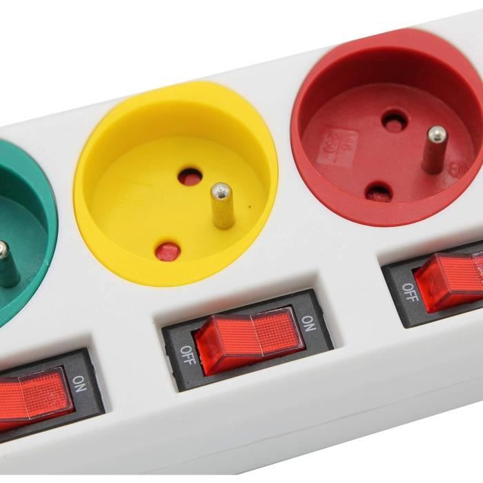 Bloc Multiprise Trio Color Avec Interrupteurs Individuels - 3 Prises + 2  Ports Usb 2 A - Stickers Inclus - Certifié Ce Et R[H957] - Cdiscount  Bricolage