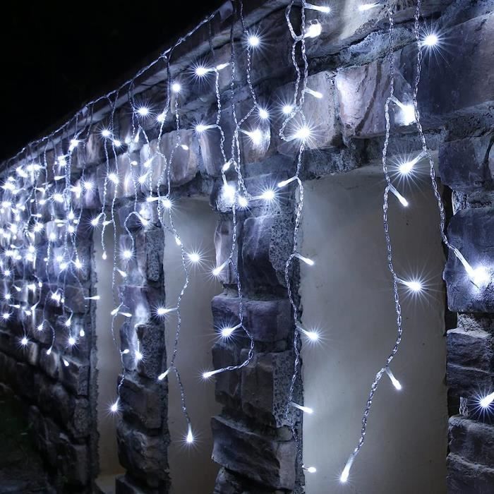Eueasy Guirlande lumineuse d'extérieur pour tonnelle de 2,4 x 2,4 m, 240  LED, 8 modes d'éclairage, rideaux imperméables pour tonnelle, fête,  fenêtre, jardin (blanc chaud) : : Outils et Bricolage