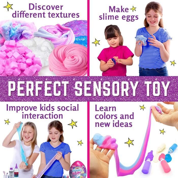 Cadeaux pour Les Filles Oeuf Surprise Slime Fluffy Kit Licorne