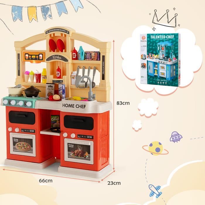 Ensemble Cuisine Enfant - Évier à Eau - Cuisinière Vapeur, Son Et Lumière - Cadeau Dès 3 Ans