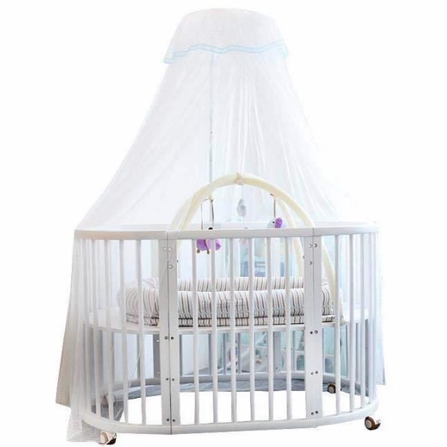 Support Moustiquaire AMONIDA Pour Lit Bébé - Réglable 1.1m, Blanc