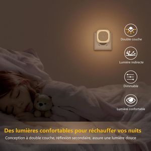 Veilleuse Prise Électrique, 2 Veilleuses Détecteur De Mouvement, 3
