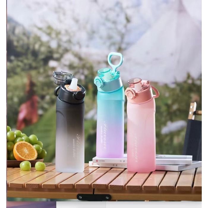 Bouteille D'eau Gonflable De 750 Ml Avec 7 Dosettes De Saveur Aléatoire, Gobelet De Sport Avec Paille, Gobelet En Plastique Anti-fuite Pour Le Sport | Leroy Merlin