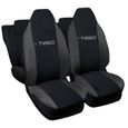 Lupex Shop Housses de siège auto compatibles pour Twingo Noir Gris Foncè-0