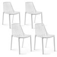 Lot de 4 chaises de jardin - Oviala - Blanc - Polypropylène - 55 x 46 x 79,5 cm-0