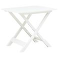 JUILL SALE® Table de jardin pliable Blanc 79x72x70 cm Plastique  Table extérieure 2-4 personnes - Table à manger Terrasse - 5358-0