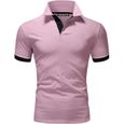 Polo Homme - Golf Tennis - Manche Courte - Slim Fit - Rose-0
