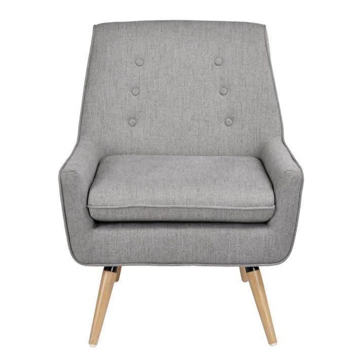 Furniturer Chaise Chauffeuse Cocktail Scandinave En Tissu Et Bois