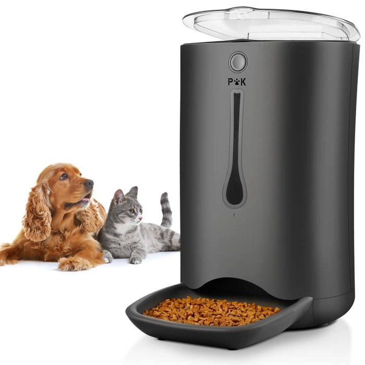 Puppy Kitty 7l Distributeur De Croquettes Automatique Pour Chats Et Chiens Enregistrement De 8 Secondes 4 Repas Par Jour Noir Cdiscount