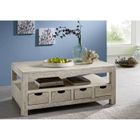 MASSIVMOEBEL24 Table basse 120x70cm - Bois massif d'acacia blanchi - NATURE WHITE #33