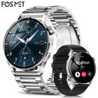 FOSMET Montre Connectée Homme avec Appels Tracker d'Activité Rythme Cardiaque Sommeil Podomètre Calories IP68 Montre D'affaires