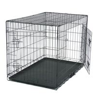 Cage pour Chien avec Plateau Amovible, 2 Portes, Diviseur, Cage de Transport pour Chien Pliable, en Métal, 107 x 70 x 78 cm