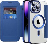 Coque magnétique pour iPhone 12 Pro : étui portefeuille en cuir PU avec emplacement carte transparent pour iPhone 12 Pro.