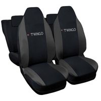Lupex Shop Housses de siège auto compatibles pour Twingo Noir Gris Foncè