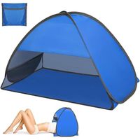 Tente de Plage Abri Soleil Pop Up Automatique - Protection UV - Taille M - Bleu