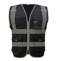 XL-chest 124cm - Le noir - Gilet de sécurité réfléchissant pour le cyclisme, pour la course de nuit, vêtement
