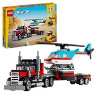 LEGO® 31146 Creator 3en1 Le Camion Remorque avec Hélicoptère, Jouet d'Hélicoptère et Camion, Avion et Camion-Citerne