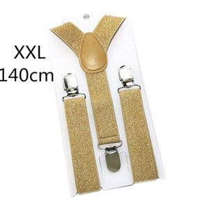 BRETELLES Bretelles élastiques dorées et argentées pour adultes,bretelles réglables unisexes,dos en Y,bretelles pour garçons - gold-140cm