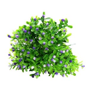 FLEUR ARTIFICIELLE Arbustes artificiels en plastique Plante artificielle Fleur Verdure pour Maison Extérieure- violet[B820]