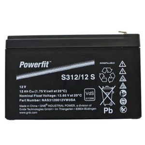 BATTERIE VÉHICULE Batterie au plomb Exide Powerfit S312 / 12S, conne