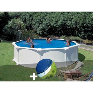 PISCINE Kit piscine acier blanc Gré Atlantis ronde 3,70 x 