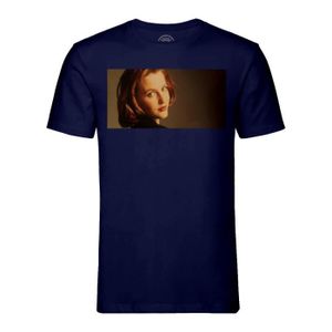T-SHIRT T-shirt Homme Col Rond Bleu Gillian Anderson The X
