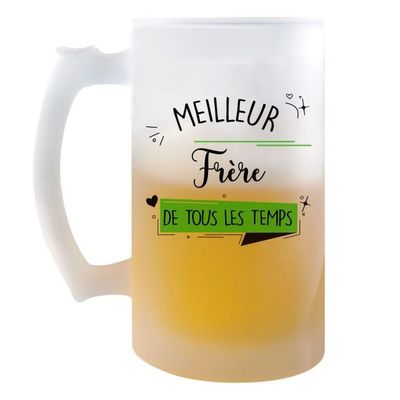 Chope à Bière "Petite Pinte D'un Papy D'Amour" – Cadeau Original Fête Des Grands-Pères, Anniversaire Papi – 470 Ml Verre Givré