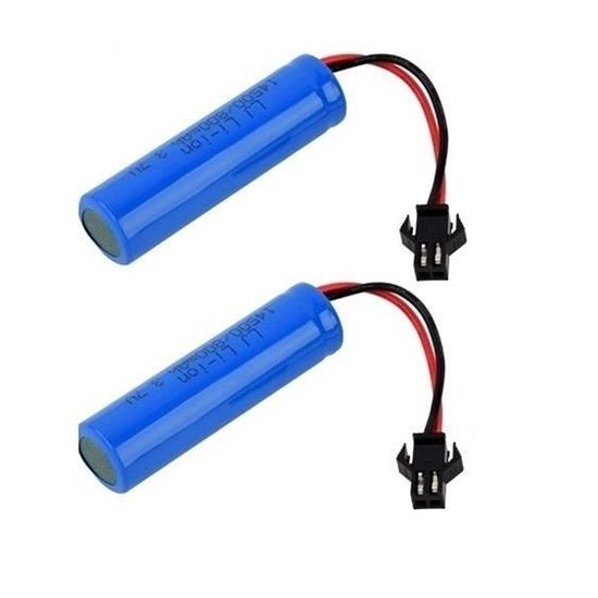 HIULLEN RC Batterie 14500 Lot De 6 - 3.7V 800mAh Li-ion Rechargeable Avec Câble USB Et Prise SM-2P