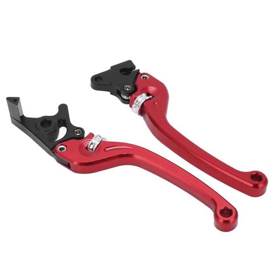 Paire Leviers Frein Vélo VTT Alliage Aluminium – 3 Doigts – Rouge/Bleu/Or
