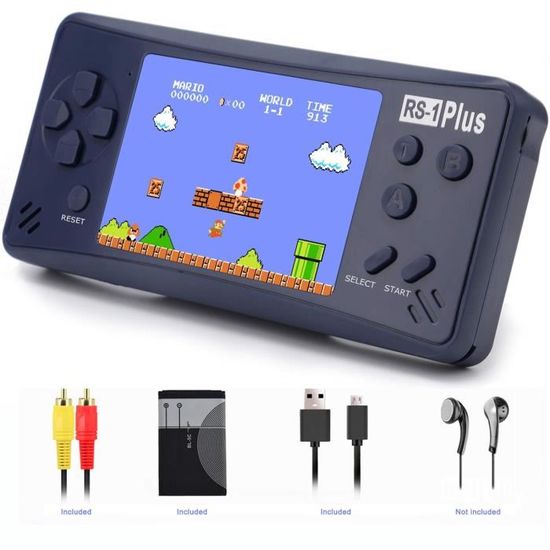 Console de jeu portable pour enfants adulte Consoles de jeux 218 jeux Joueur de jeux vidéo rétro arcade 3,5 pouces bleu