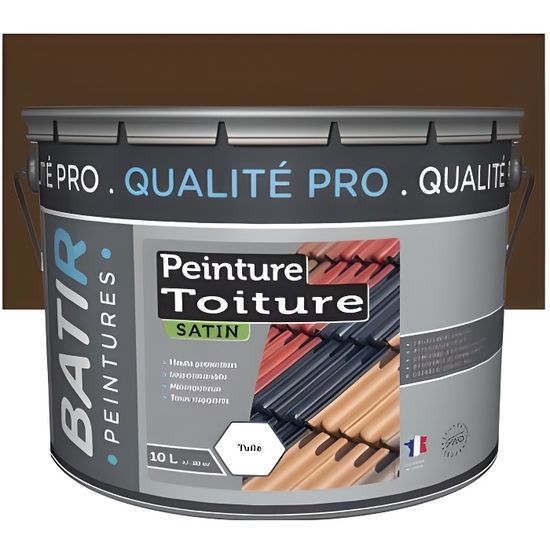 Pot de peinture 10L special toiture brun satin de marque Batir Peinture