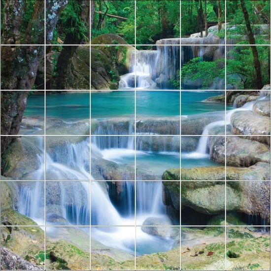 Stickers Carrelage Mural Deco Riviere Et Cascades Dimension Totale