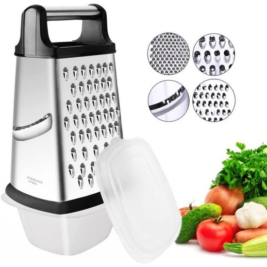 Tescoma Handy – Râpe 4 Faces Multifonction Avec Poignée Ergonomique – Qualité Inox