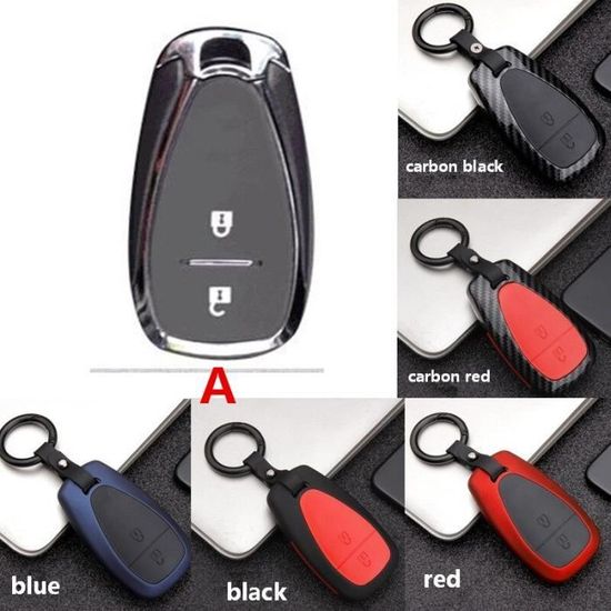 Blue Keychain -Housse De Clé De Voiture En Fibre De Carbone, étui