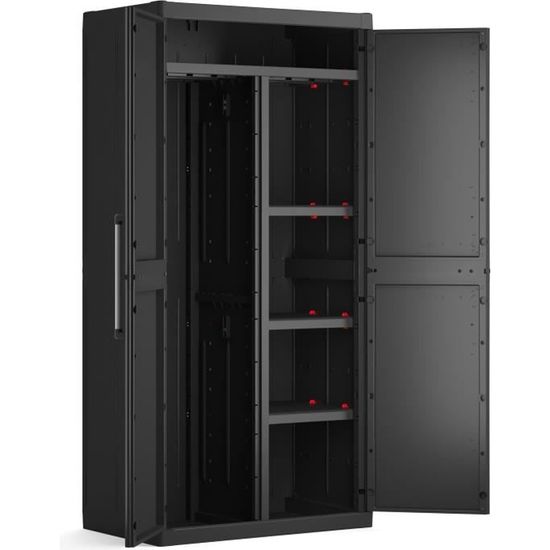 KETER Armoire de rangement DETROIT XL 2 portes 4 étagères dont 2