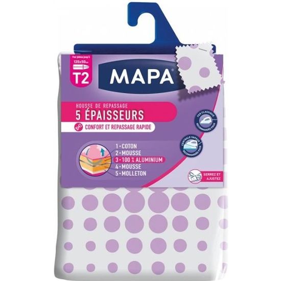 Housse Table A Repasser Reflect 5 Epaisseurs Mapa T2 135x50 Cm