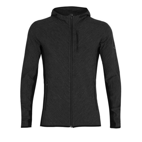 Alessandro Salvarini - Sweat à Capuche Homme Gris Foncé/noir - Taille S - 80% Coton, 20% Polyester